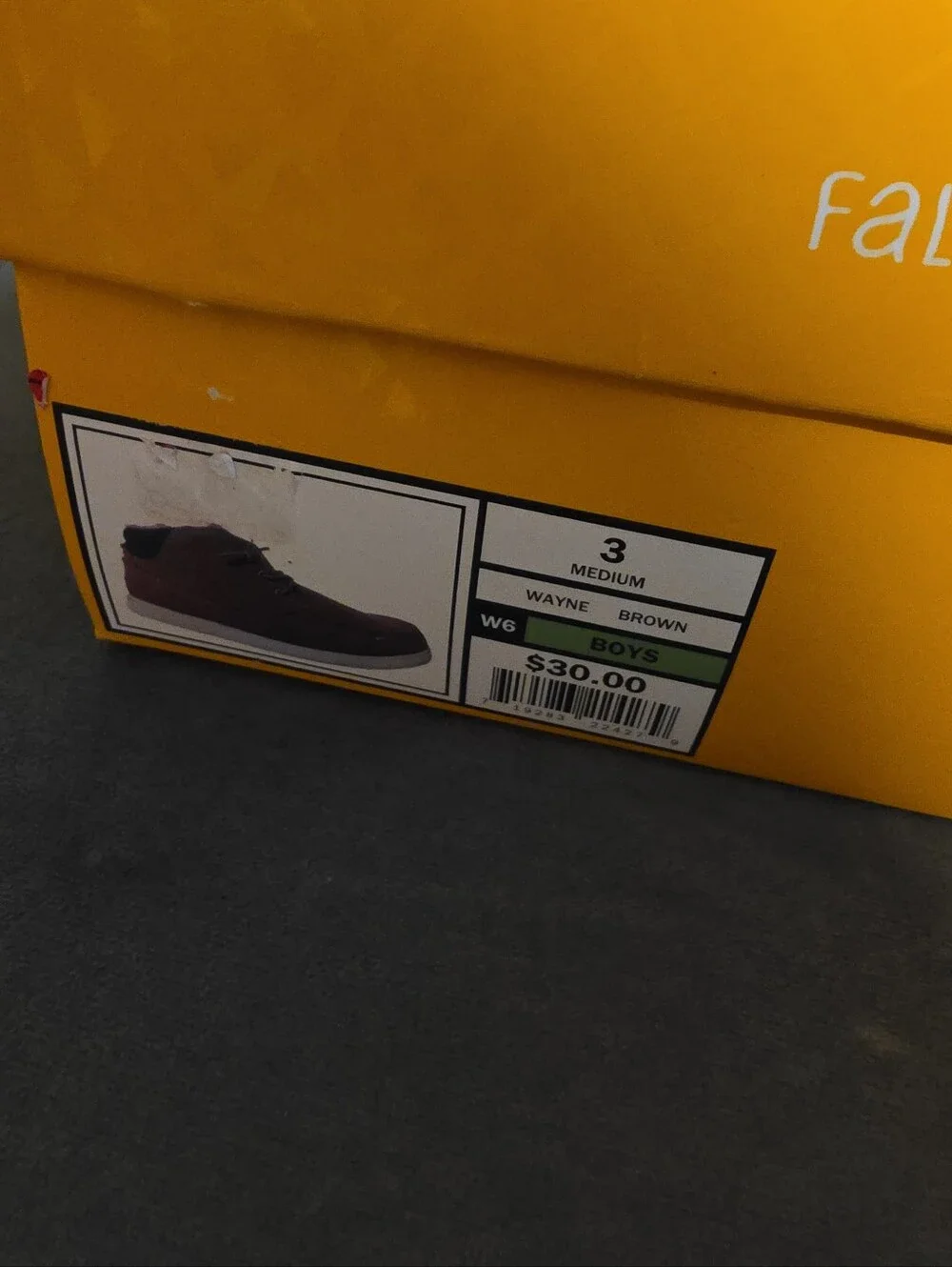 NIB Falls Creek Boys Size 3 Wayne Brown Faux Wool Lined Easy On Boots